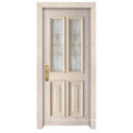 European Simple Classic Design with Glass Window Solid Wooden Door